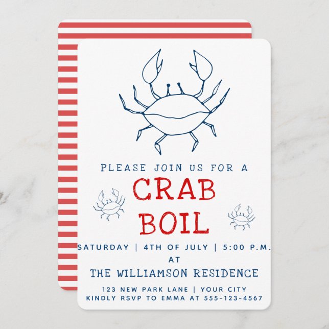 Crab Boil | Summer Party Invitation (Front/Back)