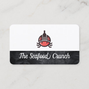 Crab Bottle Logo Seafood Restaurant Business Card
