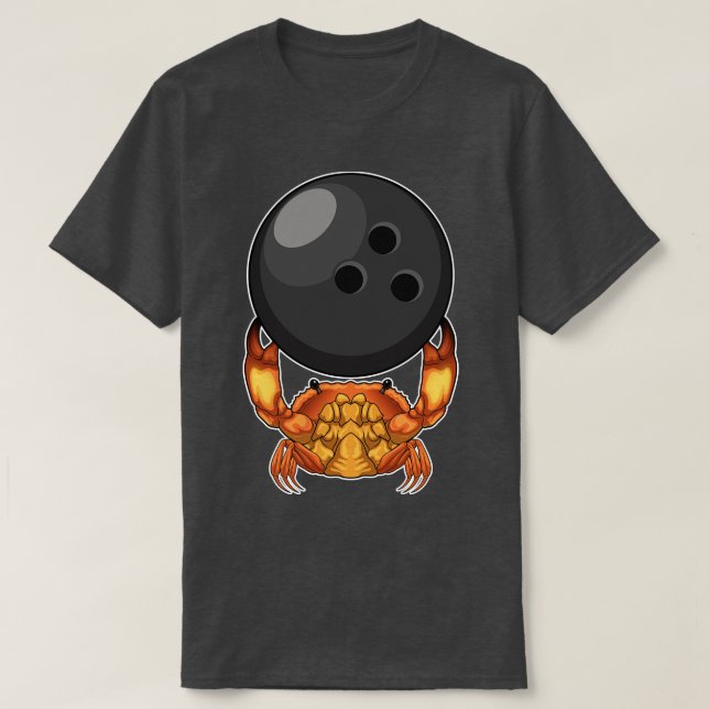Crab Bowling Bowling Ball  T-Shirt (Design Front)