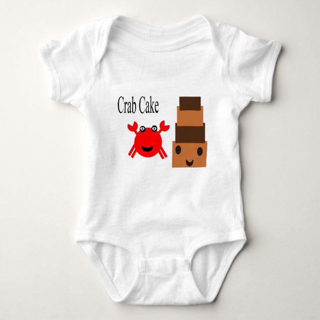 Crab Cake cuttie Baby Bodysuit (Front)