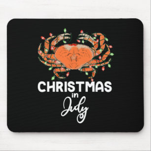 Crab Christmas In July Summer Beach Vacation Nauti Mouse Pad