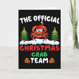 Crab Christmas Tree Santa Hat Xmas Light Christmas Card