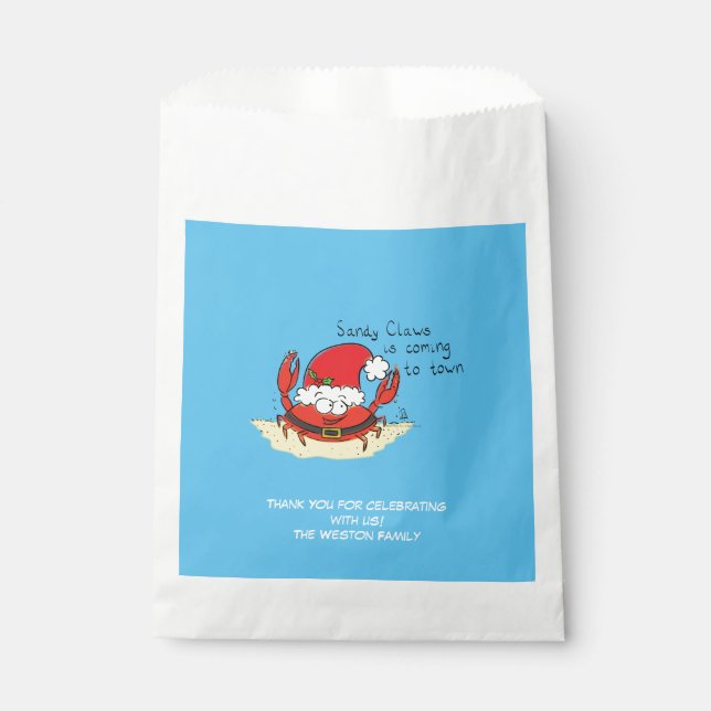Crab Christmas Tropical Funny Favour Bag (Front)