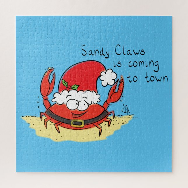 Crab Christmas Tropical Funny Jigsaw Puzzle (Vertical)
