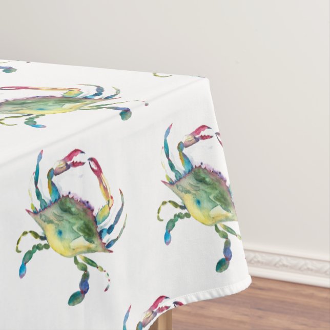 Crab Coastal Beach House Tablecloth (In Situ)