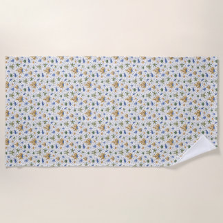 Crab, Coral & Shell Beach Towel