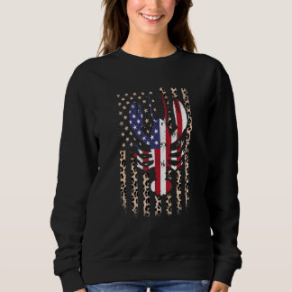 Crab Crawfish American Flag Leopard Pattern 4th Of Sweatshirt