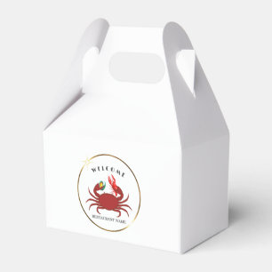 crab crawfish clam seafood welcome restaurant logo favour box