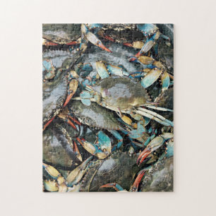 Crab Crawling Over Stone Shore Colorful Nature Sea Jigsaw Puzzle