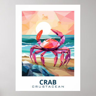 Crab, crustacean Artwork for Nature Enthusiasts Poster