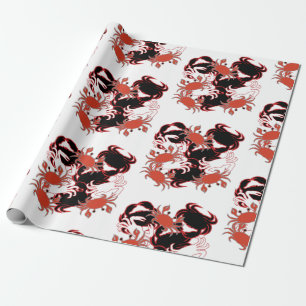 Crab Crustacean Sea Pattern   Wrapping Paper