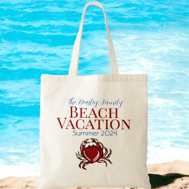 Crab Custom Beach Cruise Reunion Vacation Tote Bag (Creator Uploaded)