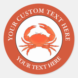 Crab Custom Text Logo Icon 3" Classic Round Sticker