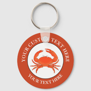 Crab Custom Text Logo Icon Keychain