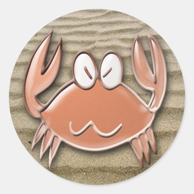 crab dance classic round sticker (Front)