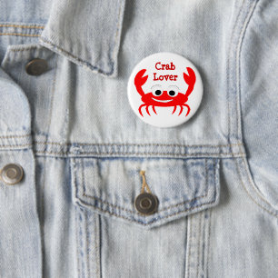 Crab Design 6 Cm Round Badge