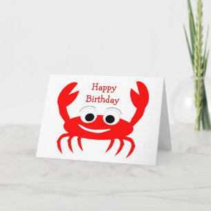 Crab Design Personalised Birthday Card