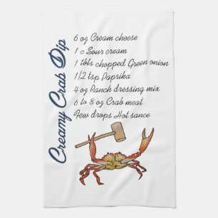 Crab Dip Recipe Tea Towel