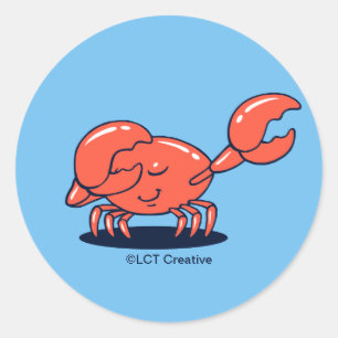 Crab Doing The Dab Classic Round Sticker