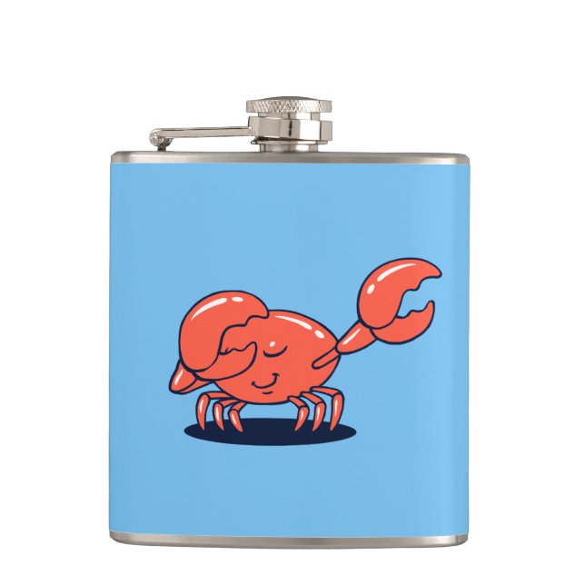 Crab Doing The Dab Hip Flask (Front)