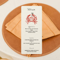Crab Drawing Crab feast Dinner Party Menu 