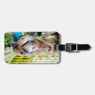 Crab-eating macaque luggage tag