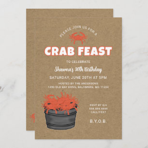 Crab Feast Birthday Party Invitation