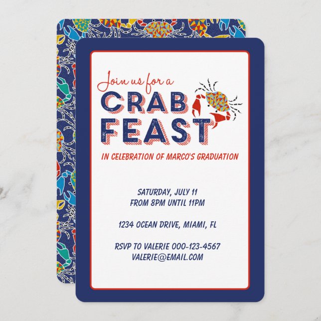 Crab Feast Invitation (Front/Back)