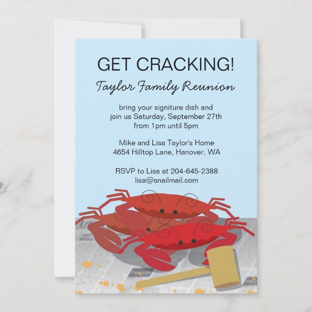 Crab Feast Party Invitation, Invitation (Front)