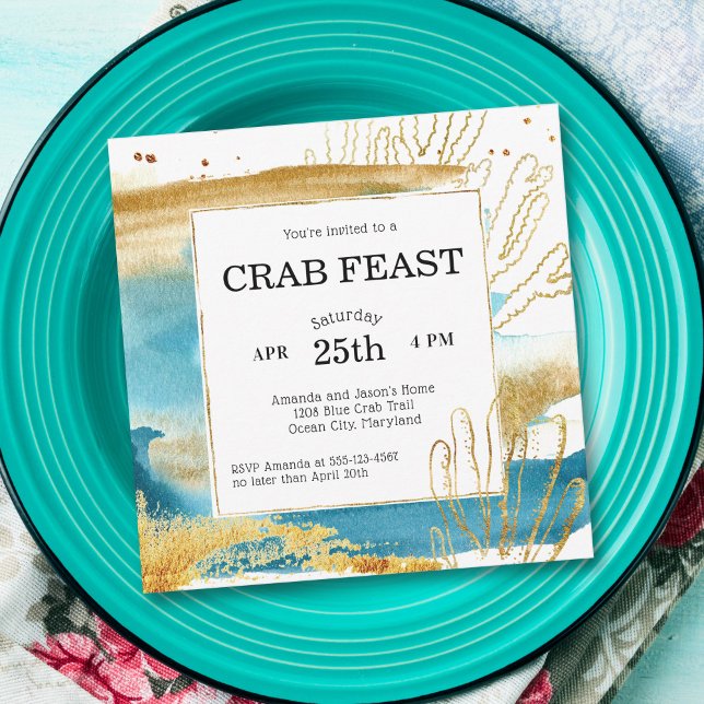 Crab Feast Party, Picnic or Dinner Invitation (Creator Uploaded)