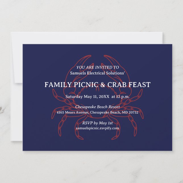 Crab Feed Party Invitation (Front)