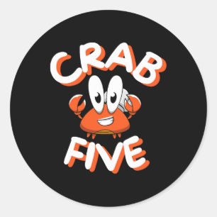 Crab Five  Classic Round Sticker