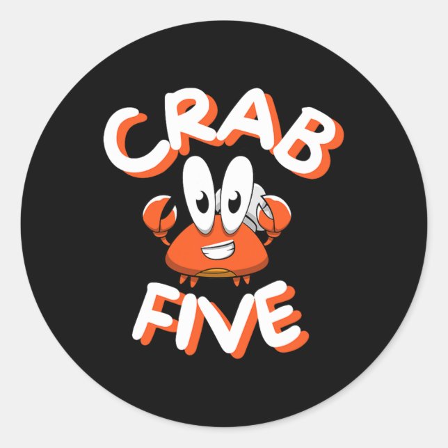 Crab Five  Classic Round Sticker (Front)