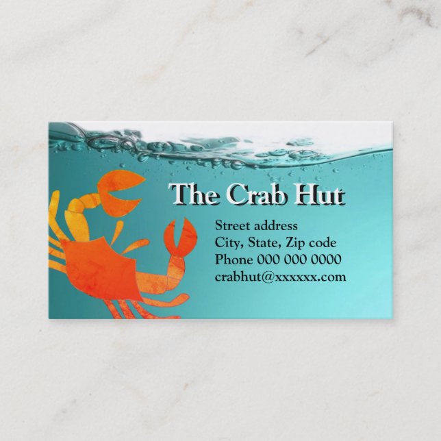 Crab Hut bus. card (Front)