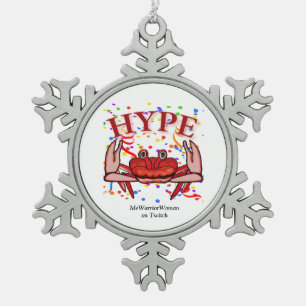 Crab Hype, MeWarriorWoman on Twitch Snowflake Pewter Christmas Ornament