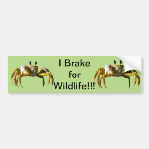 Crab I Brake for Wildlife Bumper Sticker