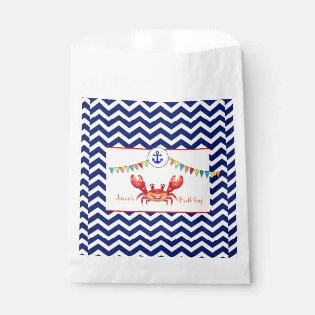 Crab illustration favour bag (Front)