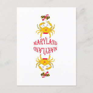 Crab in Maryland Holiday Postcard
