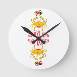 Crab in Maryland Round Clock