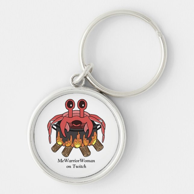 Crab in Pot,  MeWarriorWoman on Twitch Key Ring (Front)