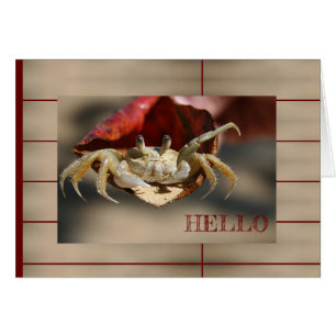 Crab in Red Leaf Greeting Card