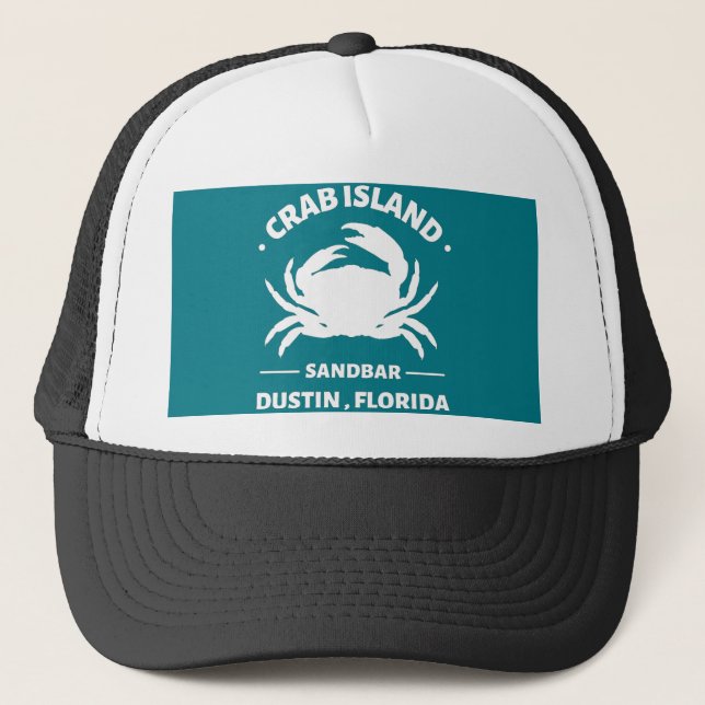 crab island sandbar florida trucker hat (Front)