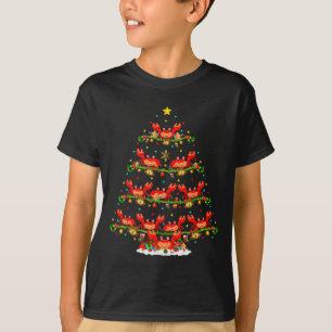 Crab Lover Xmas Lighting Santa Crab Christmas Tree T-Shirt