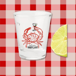 Crab Maryland Wedding  Shot Glass