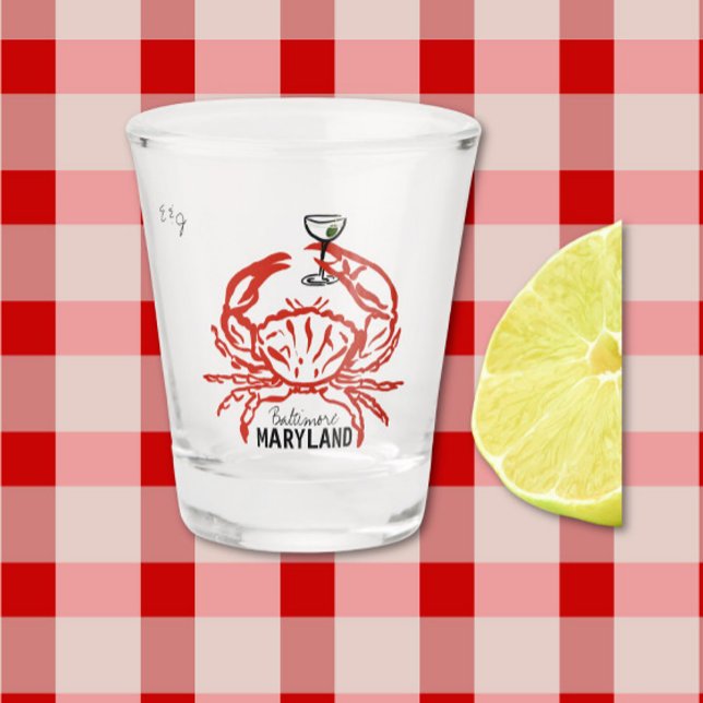 Crab Maryland Wedding  Shot Glass (Creator Uploaded)