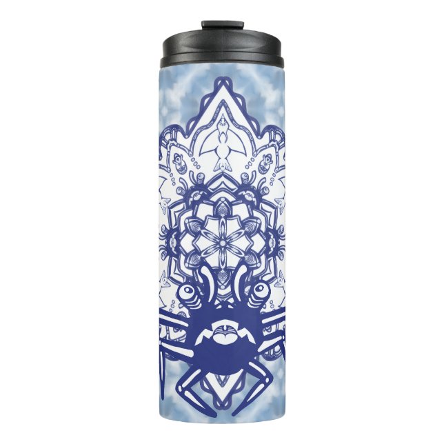Crab monster pattern thermal tumbler (Front)