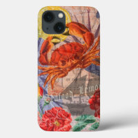 Crab Nautical Beach Seafood Art