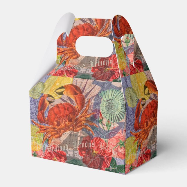 Crab Nautical Beach Seafood Art Favour Box (Front Side)