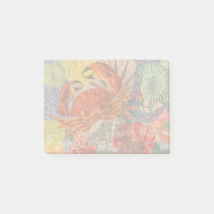 Crab Nautical Beach Seafood Art Post-it Notes