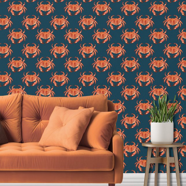 Crab nautical beach wallpaper (Brown crab nautical wallpaper)